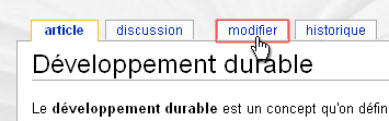 Cliquez sur l'onglet modifier pour votre contribution